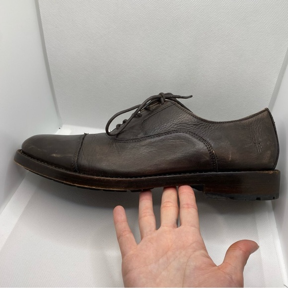 Frye Bowery Bal Cap Toe Lace Up Oxfords Shoes Brown Red 3480533 Dress Leather - Picture 5 of 14